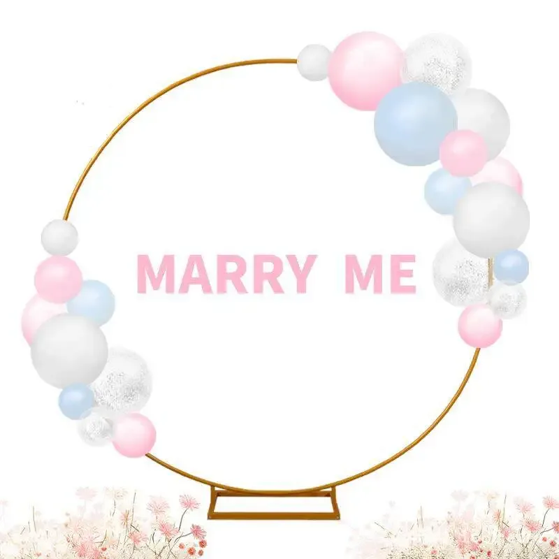 Arche ronde dorée en métal pour ballons