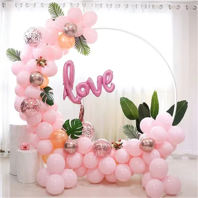 Arche ronde dorée en métal pour ballons – image 3