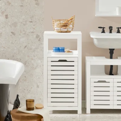 Armoire à linge blanche avec sac pliable – image 3