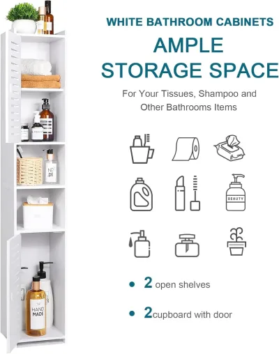Armoire colonne de salle de bain blanche à poser – image 3
