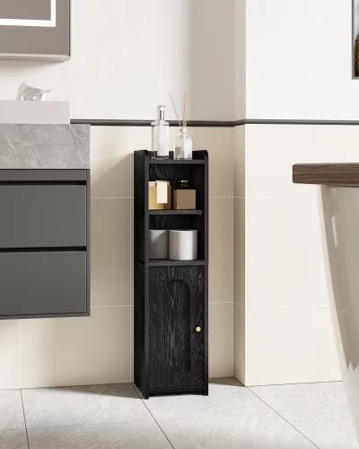 Armoire de salle de bain d'angle en MDF, étroite