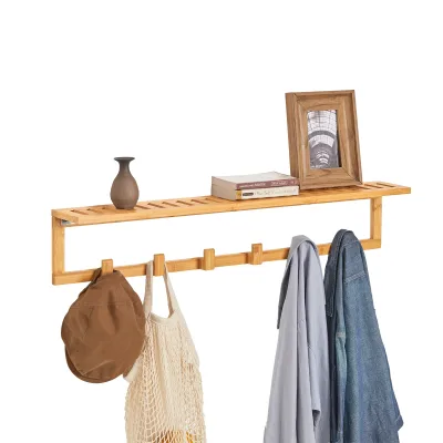 Armoire murale en bambou avec 6 crochets