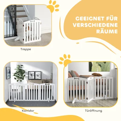 Barrière pliable pour chien en bois, 3 pièces – image 3