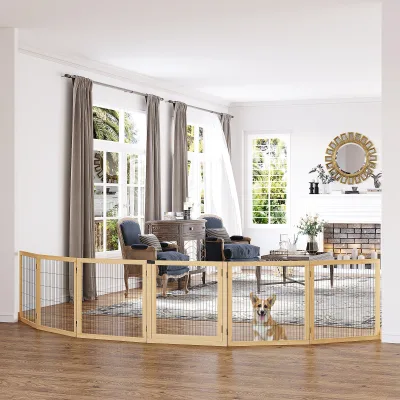 Barrière pliable pour chien en bois de pin – image 2
