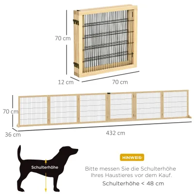 Barrière pliable pour chien en bois de pin – image 3