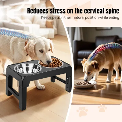 Bols surélevés pour chien, hauteur réglable – image 3