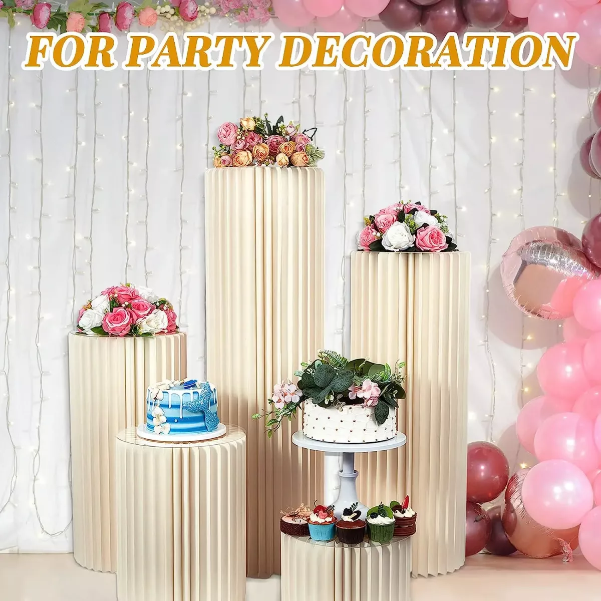 Colonne pliante en papier pour table de fête