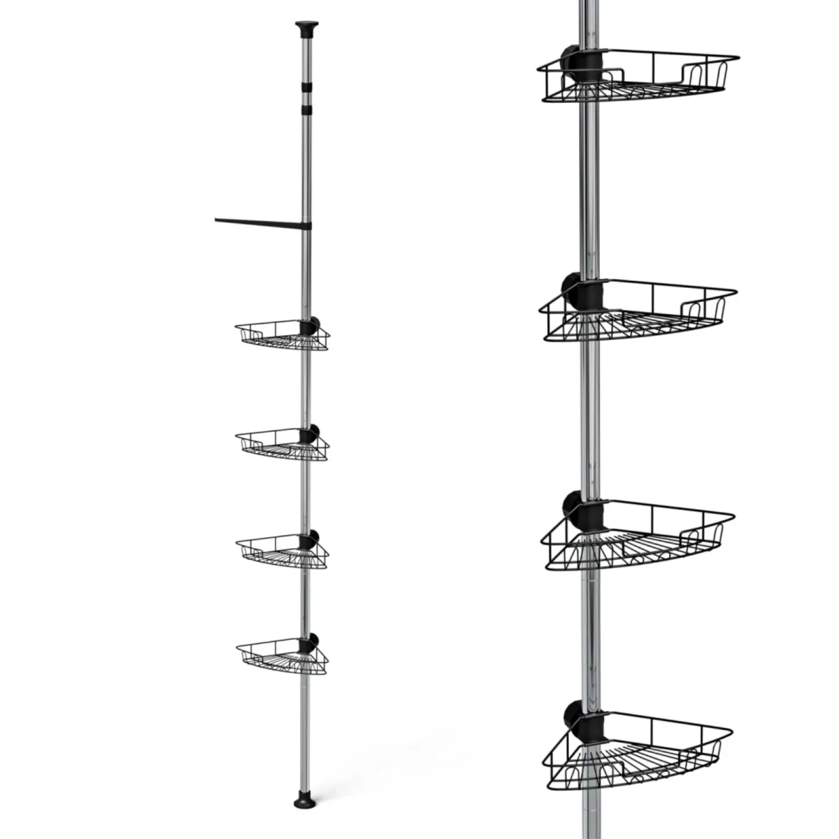 Étagère de douche d'angle télescopique 4 paniers