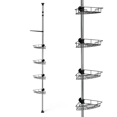 Étagère de douche d'angle télescopique 4 paniers