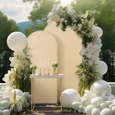 Housse d'arche de mariage champagne élastique