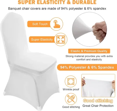 Housses de chaise extensibles, lot de 100 pièces – image 2