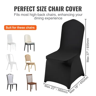Housses de chaise noires extensibles, lot de 50 – image 3