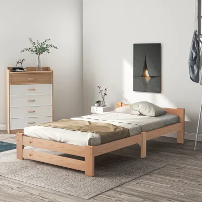 Lit futon en bois massif 90 × 200 cm