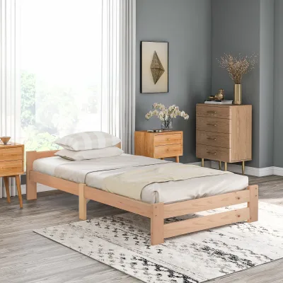 Lit futon en bois massif 90 × 200 cm – image 2