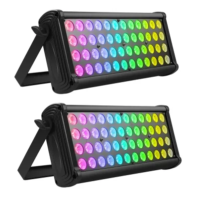 Lot de 2 projecteurs LED RVB noirs pour scène