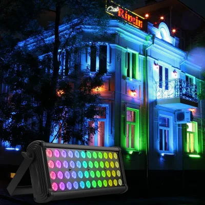 Lot de 2 projecteurs LED RVB noirs pour scène – image 2