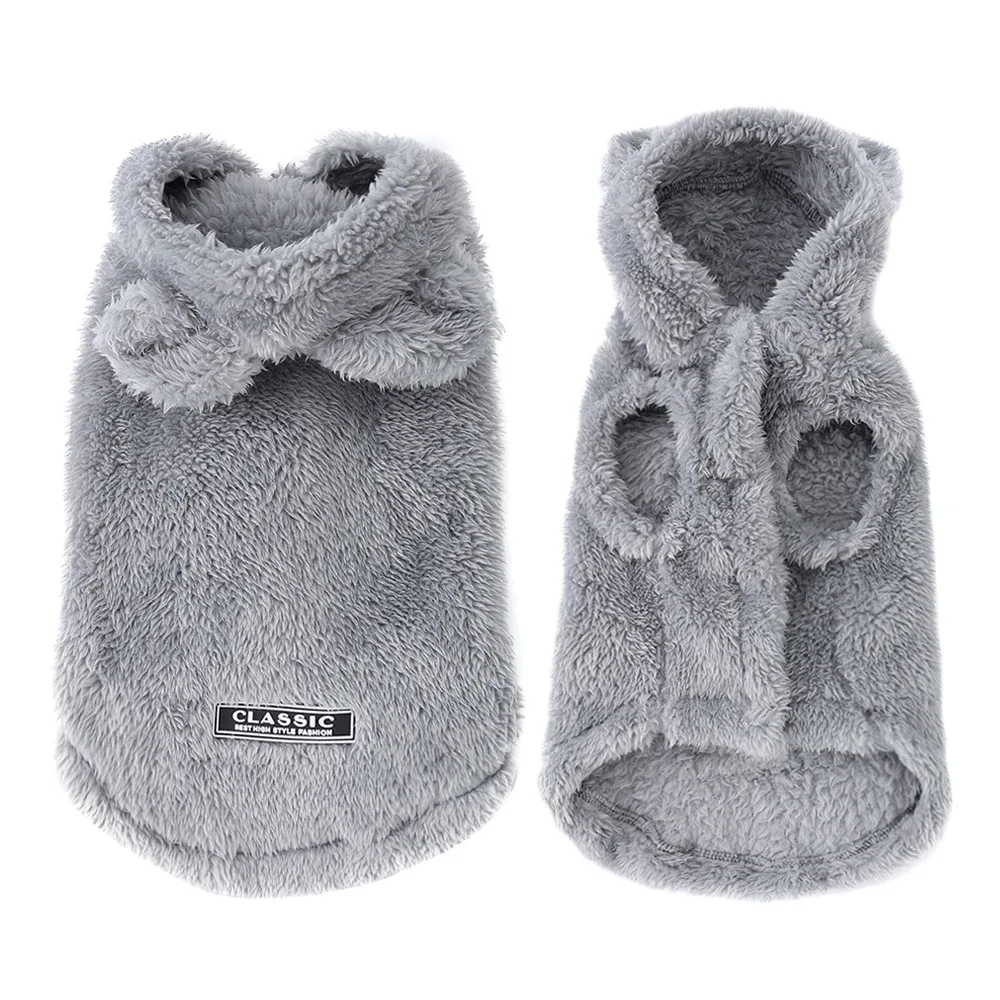 Manteau à capuche en polaire douce pour chien