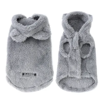 Manteau à capuche en polaire douce pour chien