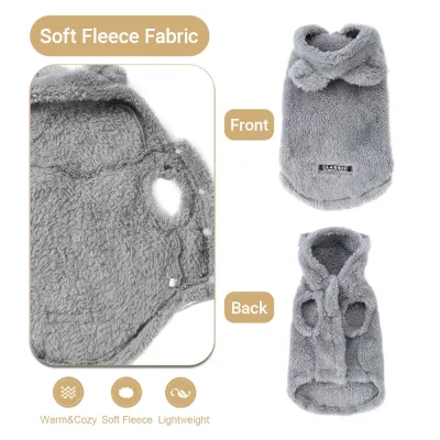 Manteau à capuche en polaire douce pour chien – image 3