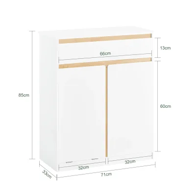 Meuble de salle de bain blanc avec panier à linge – image 3