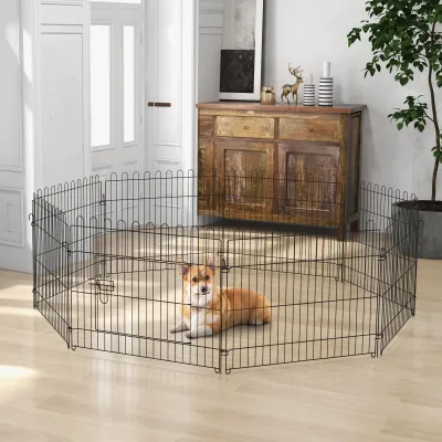 Parc pour chiots à panneaux avec porte