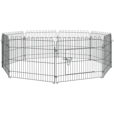 Parc pour chiots à panneaux avec porte – image 2