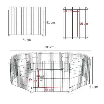 Parc pour chiots à panneaux avec porte – image 3