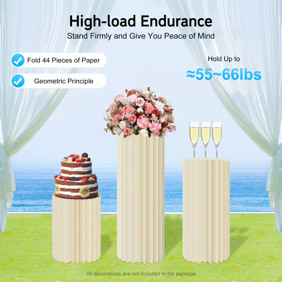 Présentoir de fleurs en carton, lot de 3