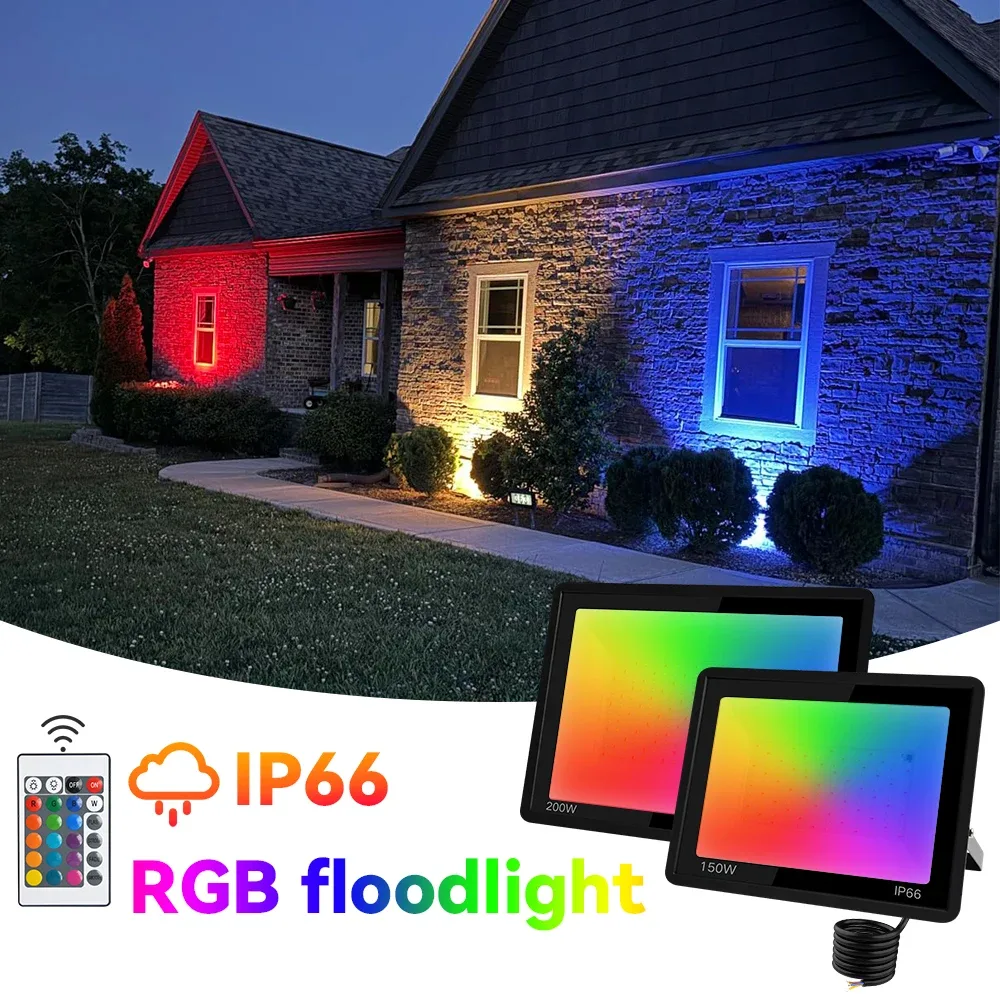 Projecteur LED RVB noir en aluminium