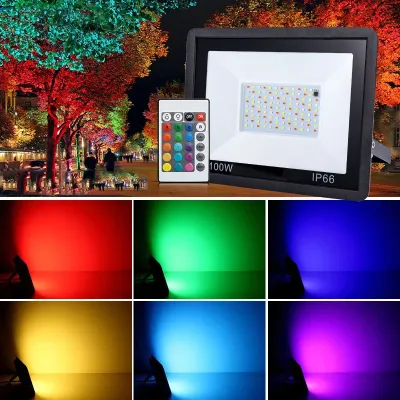 Projecteur LED RVB noir en aluminium – image 3