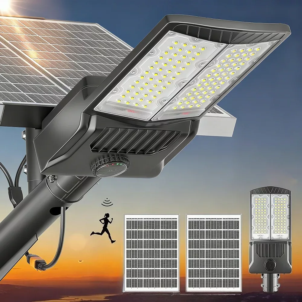 Réverbère solaire aluminium avec télécommande