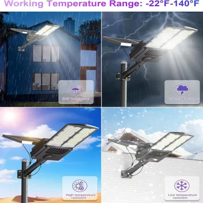 Réverbère solaire aluminium avec télécommande – image 2