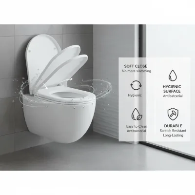 Siège de toilette blanc en duroplast – image 3