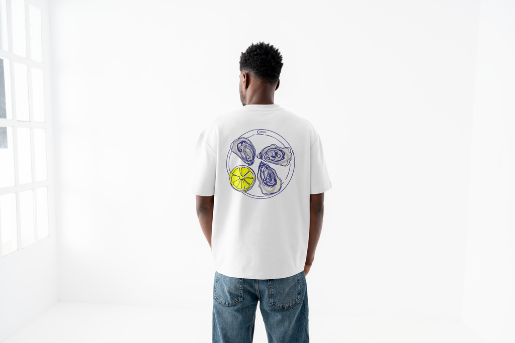 T-shirt oversize coton bio - Oyster & lemon