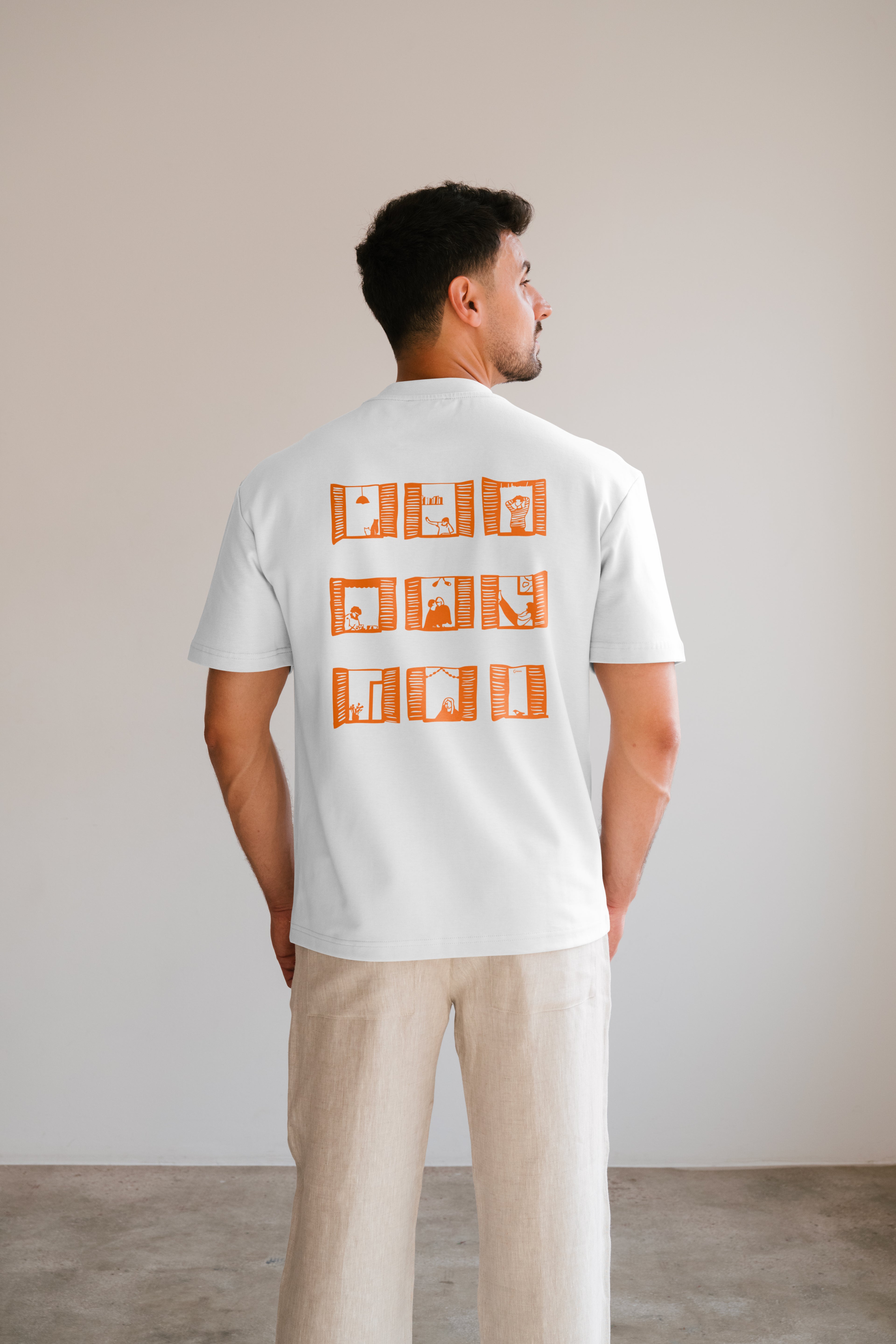 T-shirt oversize coton bio - À travers la vitre