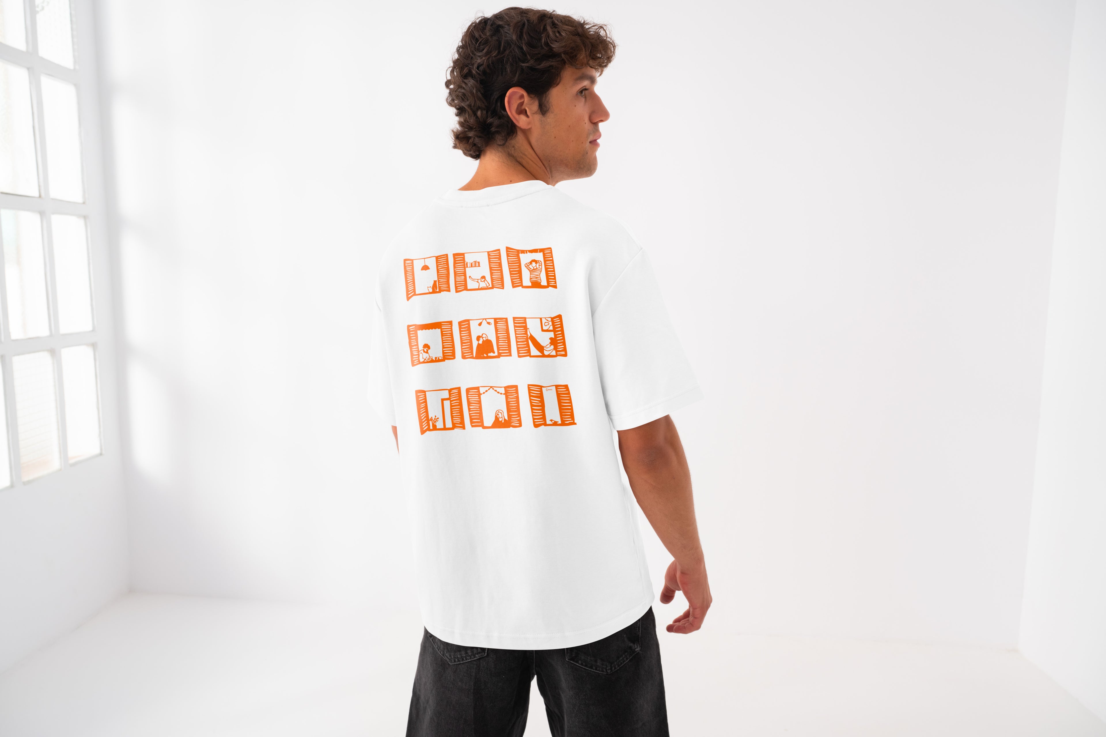 T-shirt oversize coton bio - À travers la vitre